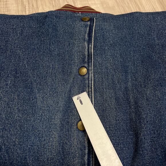 Vintage Eagles Ridge Outfitters XL Snap Up Blue/Red Denim Bomber Jacket - Picture 7 of 8